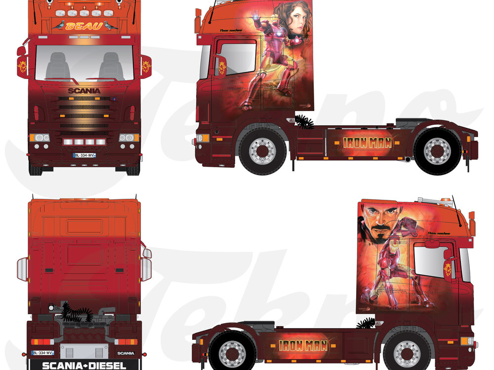 Tekno Tekno Scania R-serie Topline 4x2 BEAU "Iron man"