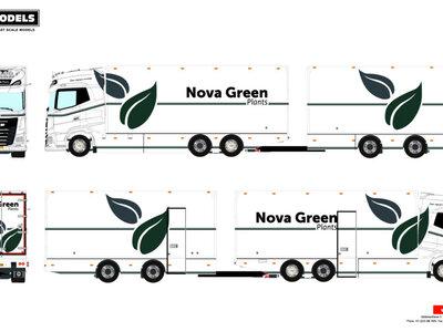 WSI WSI DAF XG+ 6x2 reefer truck with 2-axle drawbar reefer trailer NOVA GREEN PLANTS BV