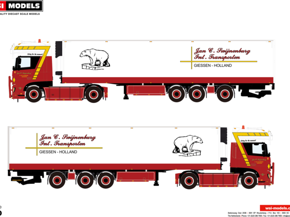 WSI WSI DAF XF Super Space Cab 4x2 3 as koel oplegger JAN C. SWIJNENBURG