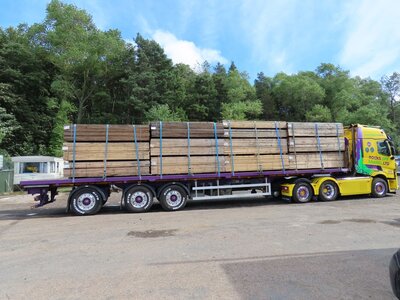 WSI WSI Renault T Evo 6x2 with 3-axle Dennison flatbed trailer ROCKS OFF GRAVEL longridge Scotland