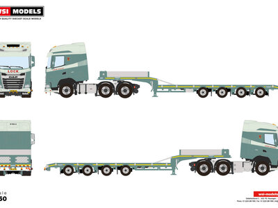 WSI WSI DAF XG 6x2 twin steer + 4-assige semi diep lader LOCK TRANSPORT