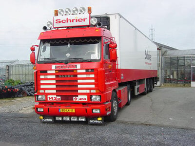 WSI WSI Scania 143M streamline 4x2 with 3-axle reefer trailer SCHRIER