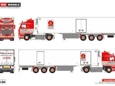 WSI WSI Scania 143M streamline 4x2 met 3-as koeloplegger P. BJRANE ANDERSEN