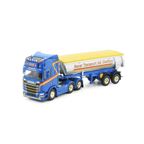 Tekno Tekno Scania Next Gen R770 6x4 with 3-axle Meiler tipper trailer SAXER