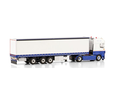 WSI WSI DAF XF Super Space Cab with 3-axle curtainside trailer VDB LUNTEREN