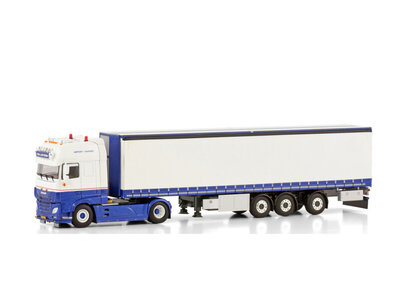 WSI WSI DAF XF Super Space Cab with 3-axle curtainside trailer VDB LUNTEREN