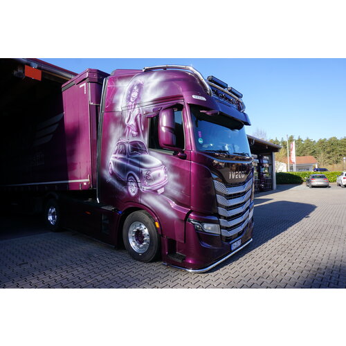 Tekno Tekno Iveco S-Way met 3-assige schuifzeilen oplegger STELZL