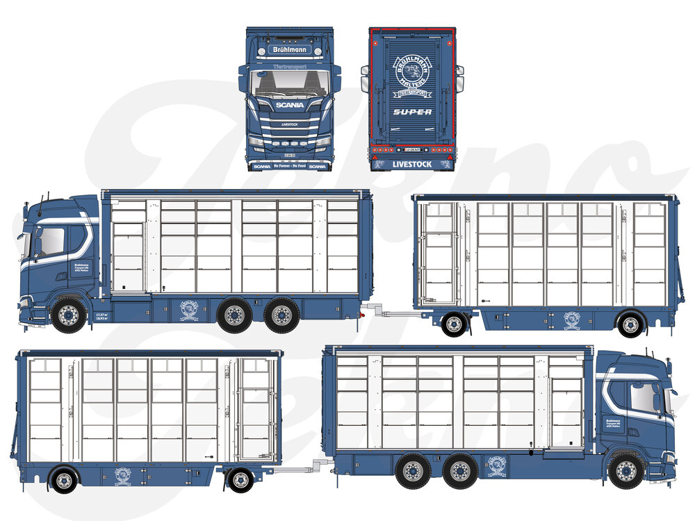 Tekno Tekno Scania Next Gen S-serie Highline livestock combi  BRÜHLMANN