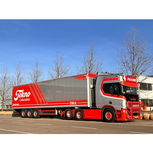 Tekno Tekno Scania Next Gen R650 6x2 with 3-axle Walkingfloor trailer PAAUWE TRANSPORT