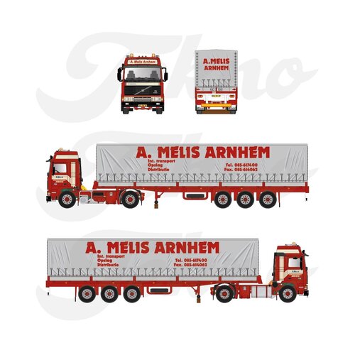 Tekno Tekno Volvo F12 Globetrotter met 3-assige klassieke huifoplegger MELIS