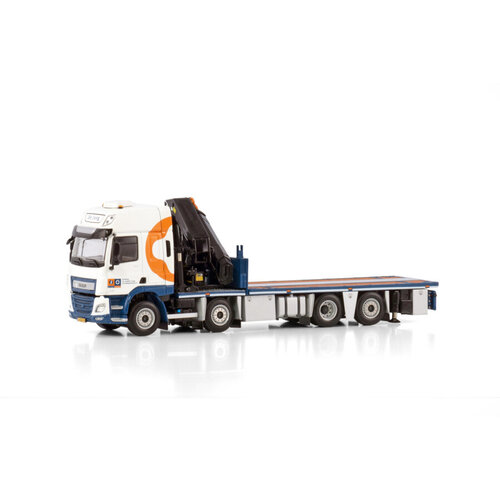 WSI WSI DAF CF Space Cap MY2017 flatbed truck with palfinger PK 65002 SH + Jib 8x2 DE JONG