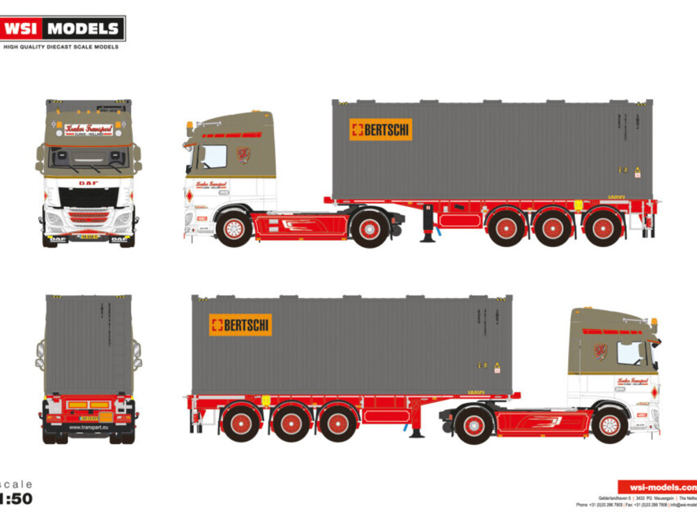 DAF TRUCK WSI MODEL WITH CURTAINSIDE TRAILER 