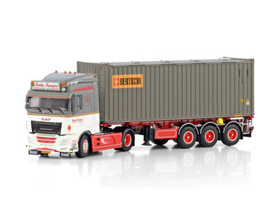 WSI WSI DAF XF Space Cab 4x2 + 3-axle container trailer with 30ft. bulkcontainer DE KRAKER