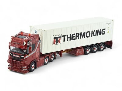 Tekno Tekno Scania Next Gen S500 Highline 6x2 met 40ft. koel container  WEEDA - VIKINGS