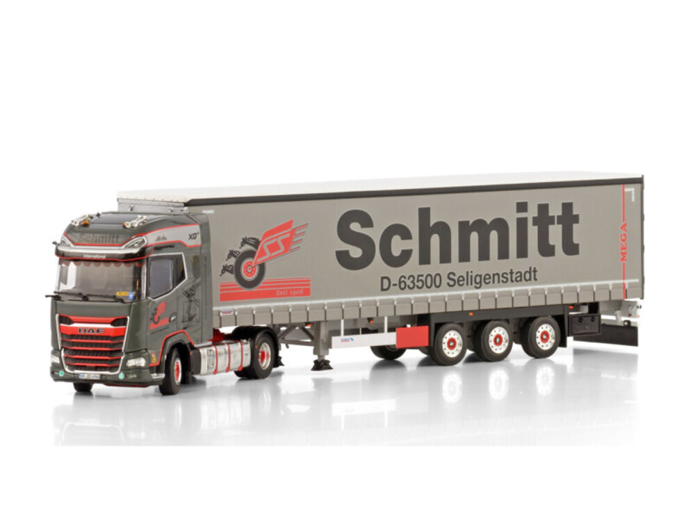 WSI WSI DAF XG 4x2 met 3-as schuifzeilen oplegger SCHMITT