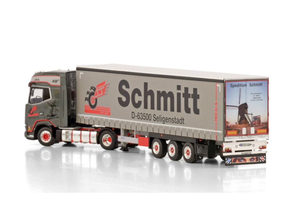 WSI WSI DAF XG 4x2 met 3-as schuifzeilen oplegger SCHMITT