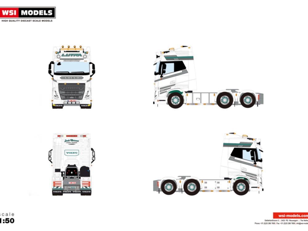 WSI WSI Volvo FH5 Globetrotter 6x2 tag axle LUTRA