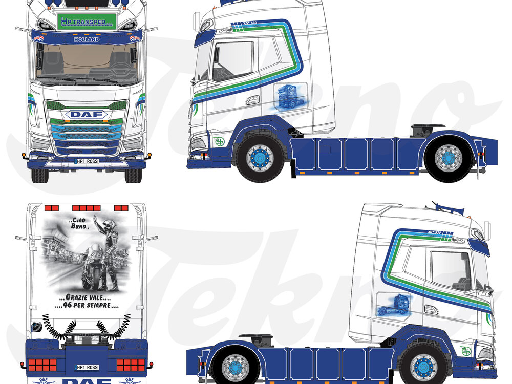 Tekno Tekno DAF XG+ 4x2 HP TRANSPED "Rossi"