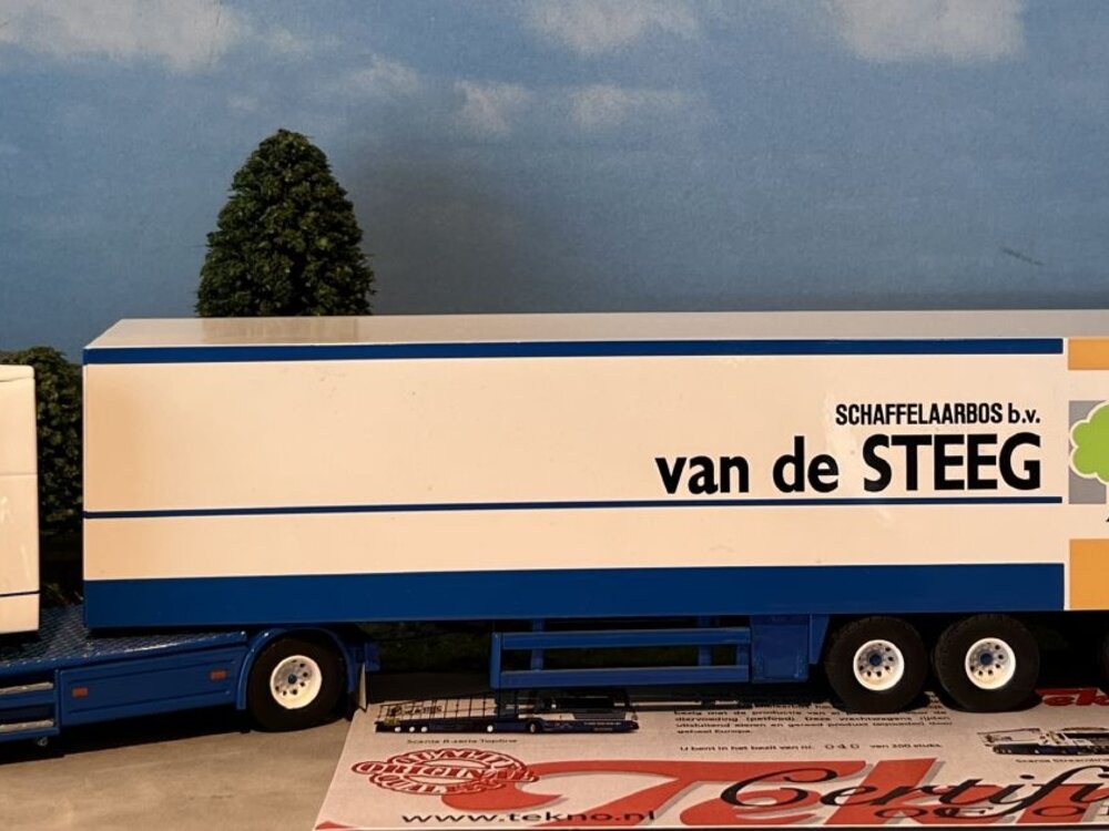 Tekno Tekno Scania R Topline  4x2 with 3-axle boxtrailer GEBR. VAN DE STEEG