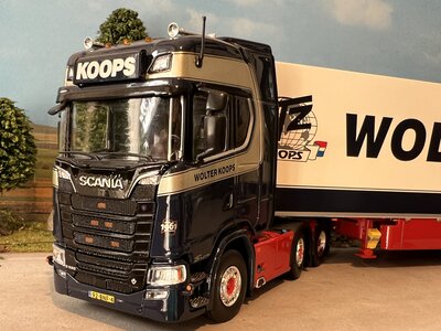 Tekno Tekno Scania Next Gen Highline 6x2 with 3-axle Schmitz reefer trailer WOLTER KOOPS