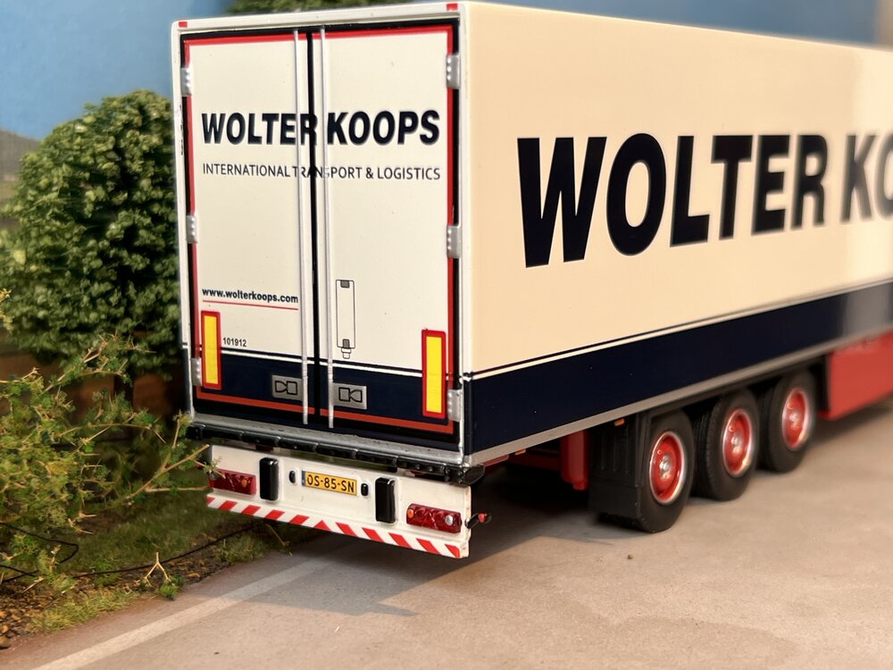 Tekno Tekno Scania Next Gen Highline 6x2 with 3-axle Schmitz reefer trailer WOLTER KOOPS