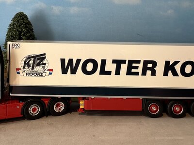 Tekno Tekno Scania Next Gen Highline 6x2 with 3-axle Schmitz reefer trailer WOLTER KOOPS