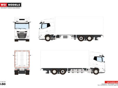 WSI WSI DAF XG riged koelwagen 6x2 WHITE LINE