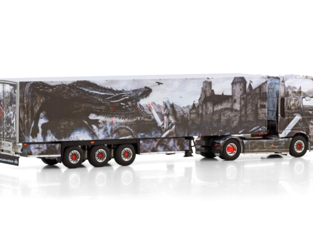 WSI WSI DAF XF Super Space Cab 4x2 with 3-axle reefer trailer HEIDE LOGISTIK