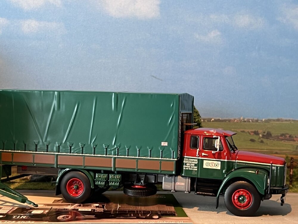 Tekno Scania 110 vabis super motorwagen met 2-as oplegger DSW