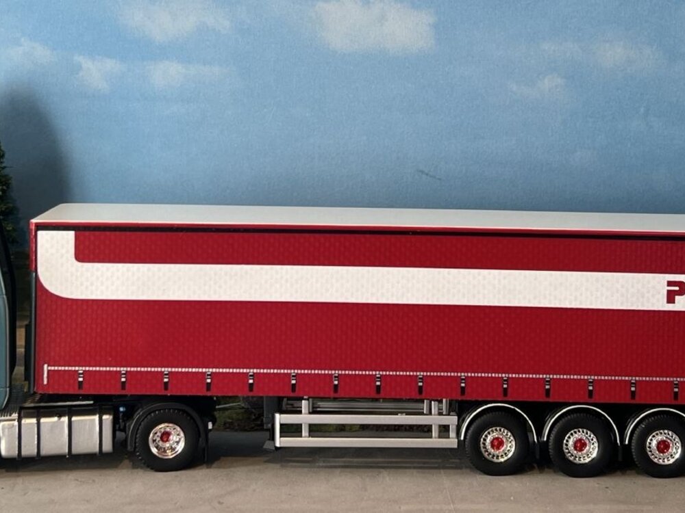 Tekno Tekno Scania NG R-serie Highline with curtainside trailer (real curtain) PLANZER