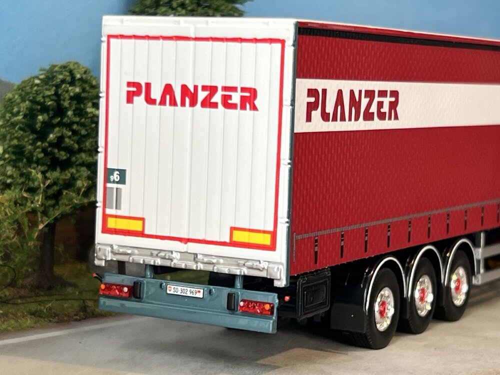 Tekno Tekno Scania NG R-serie Highline with curtainside trailer (real curtain) PLANZER