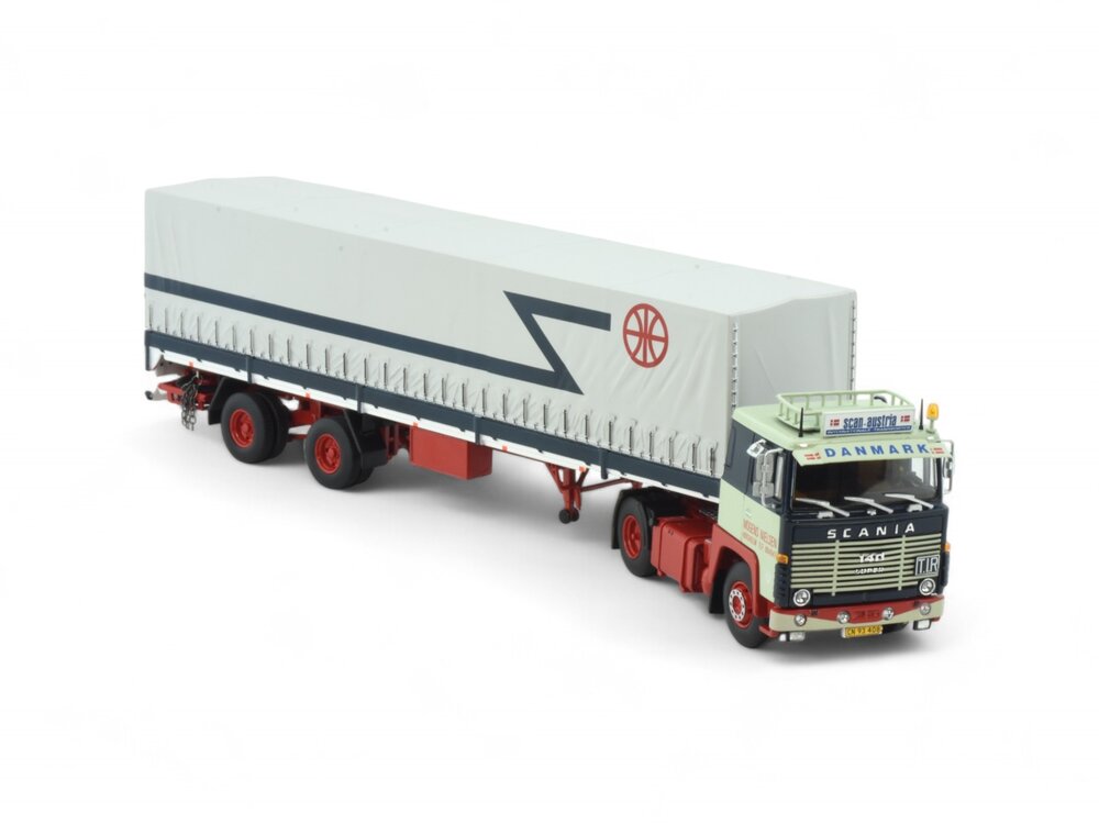 Tekno Tekno Scania 140 4x2 met klassieke huiftrailer MOGENS NIELSEN