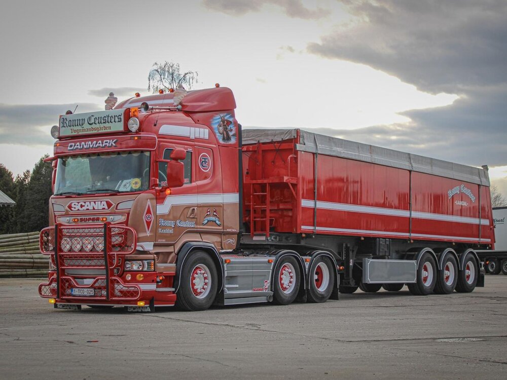 Tekno Tekno Scania R 6x2 with 3-axle Stas tipper trailer RONNY CEUSTERS