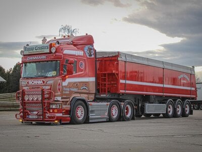 Tekno Tekno Scania R 6x2 with 3-axle Stas tipper trailer RONNY CEUSTERS