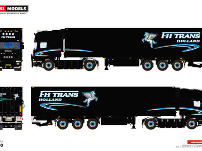 WSI WSI Scania 4-serie Topline 4x2 with 3-axle reefer tailer FH TRANS