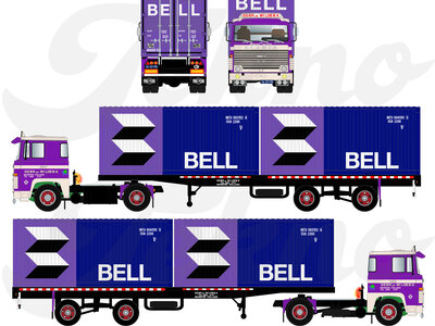 Tekno Tekno Scania 140 met container oplegger + 2x20ft. container DE WILDE