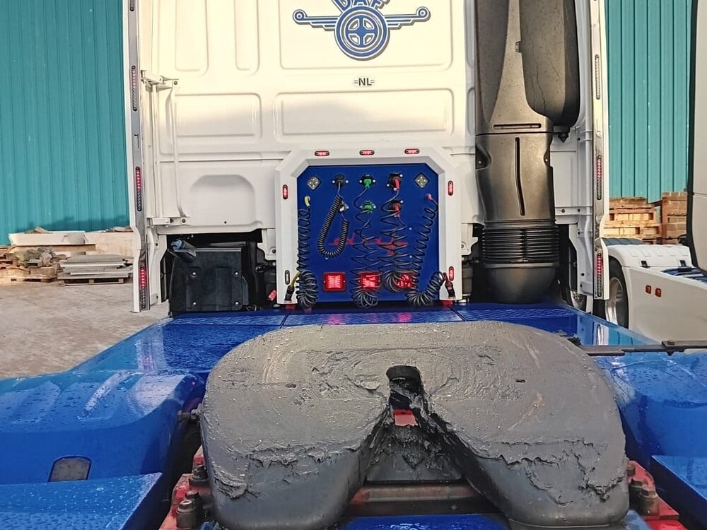 WSI WSI DAF 106XF 6x2 with 3-axle Schmitz reefer trailer DENHOLM SEAFOOD Peterhead Scotland