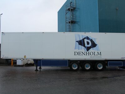 WSI WSI DAF 106XF 6x2 with 3-axle Schmitz reefer trailer DENHOLM SEAFOOD Peterhead Scotland