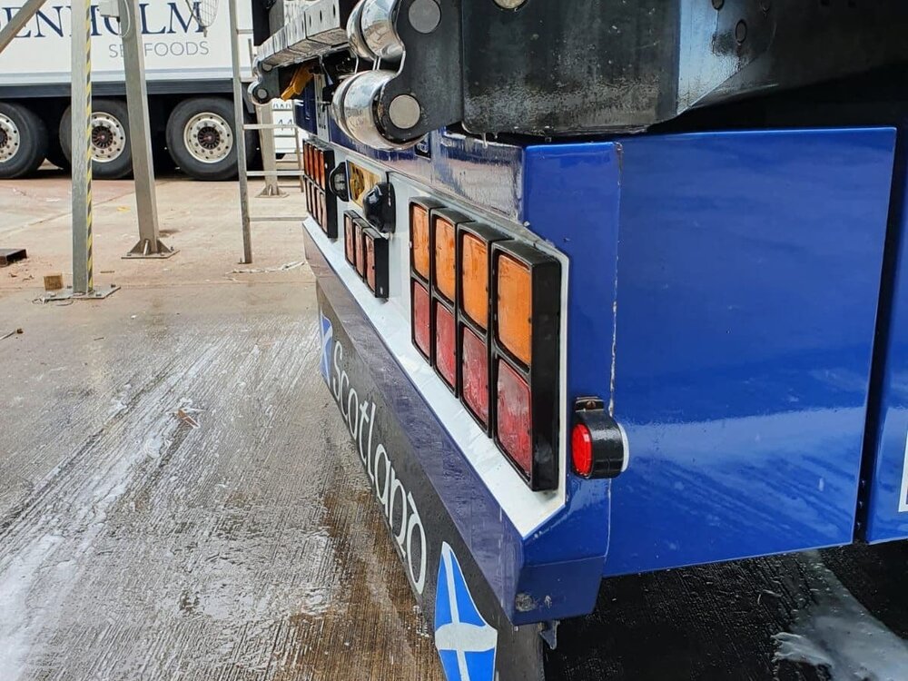 WSI WSI DAF 106XF 6x2 with 3-axle Schmitz reefer trailer DENHOLM SEAFOOD Peterhead Scotland