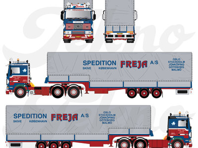Tekno Tekno Volvo F12 with 3-axle classic tilttrailer MORTEN NIELSEN