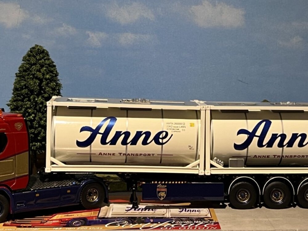 Tekno Scania next gen S 4x2 met 2 x 20ft. container ANNE TRANSPORT