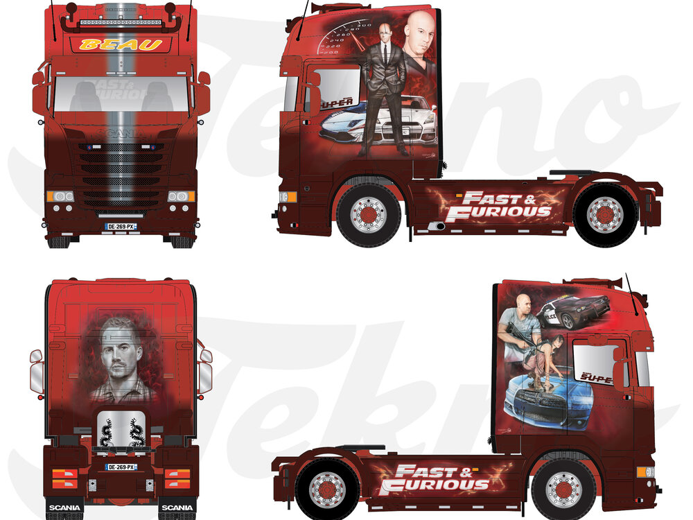 Tekno Tekno Scania R-serie Topline 4x2 BEAU-FAST & FURIOUS