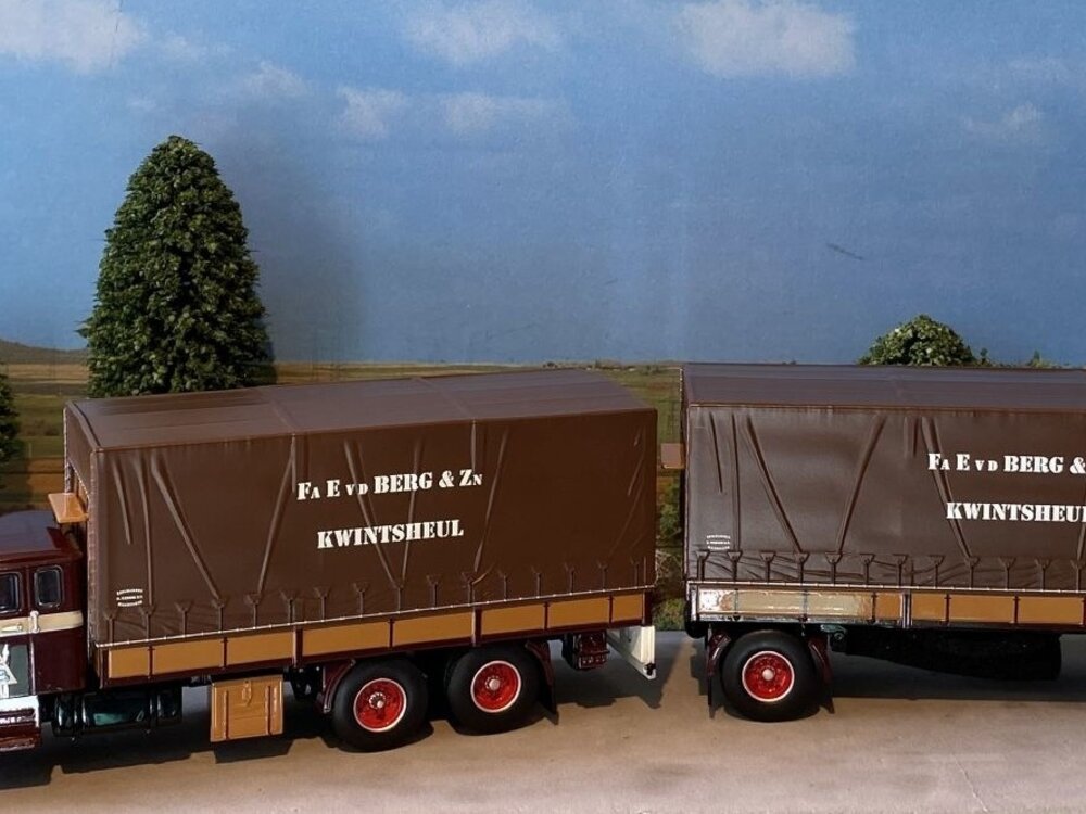 Tekno Scania Vabis rigid truck with tilt trailer E. van den