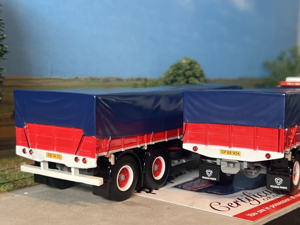 Tekno Scania L76 Vabis dagcabine motorwagen met aanhanger P. BJARNE ANDERSEN