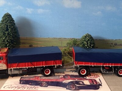 Tekno Scania L76 Vabis dagcabine motorwagen met aanhanger P. BJARNE ANDERSEN