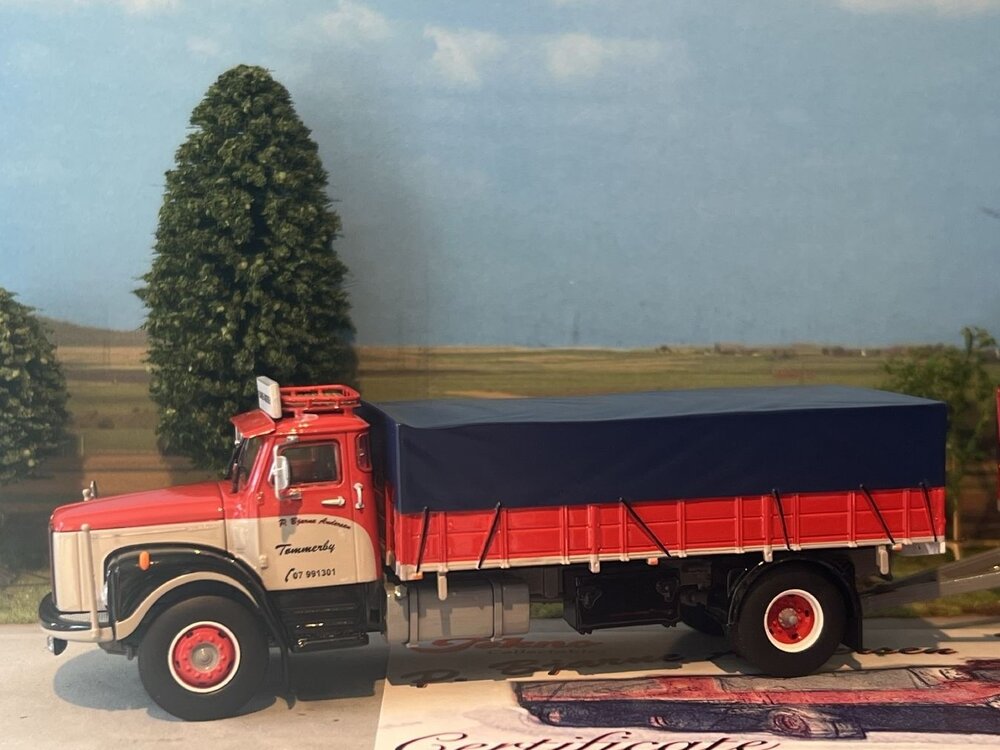 Tekno Scania L76 Vabis dagcabine motorwagen met aanhanger P. BJARNE ANDERSEN