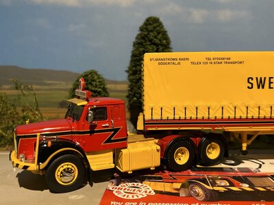 Tekno Tekno Scania Vabis with 2-axle classic tilt trailer STJARNSTROMS