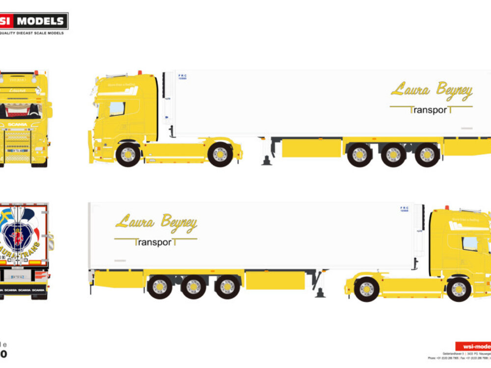 WSI WSI Scania streamline 4x2 Topline with 3-axle reefer trailer LAURATRANS