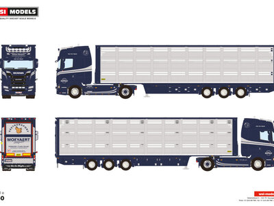 WSI WSI Scania S Highline 4x2 with 3-axle live stock trailer MOEYAERT