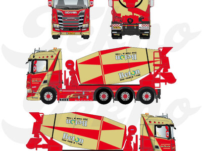 Tekno Tekno Scania Next Gen R650 riged truck with mixer MUSSCHE TRANSPORT